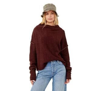 Free People Women San Vicente Pullover Sweater Birch Bark Size M